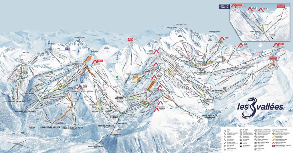Map of Les 3 Vallees